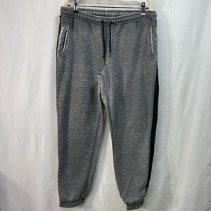 MTA Sport feathered gray jogger with black side stripes
